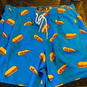 NWT Hollister swim trunks Hotdogs SMALL